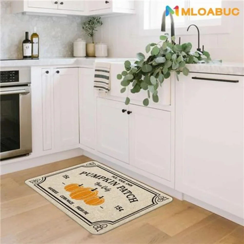 Fall Decor Door Mat 17x30 Inch Fall Farmhouse‎ Pumpkin Patch Indoor Floor Mat
